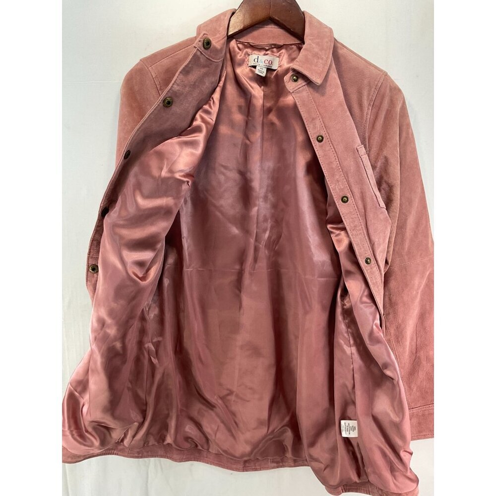 D&Co Womens XS Leather Jacket In Dusty Rose Pink With Polyester Lining - Picture 3 of 8